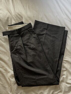 Sandro wool grey wide leg suit trousers